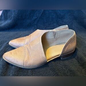 Crown Vintage Taupe Pointed Toe D’Orsay Flats Slip On Shoes